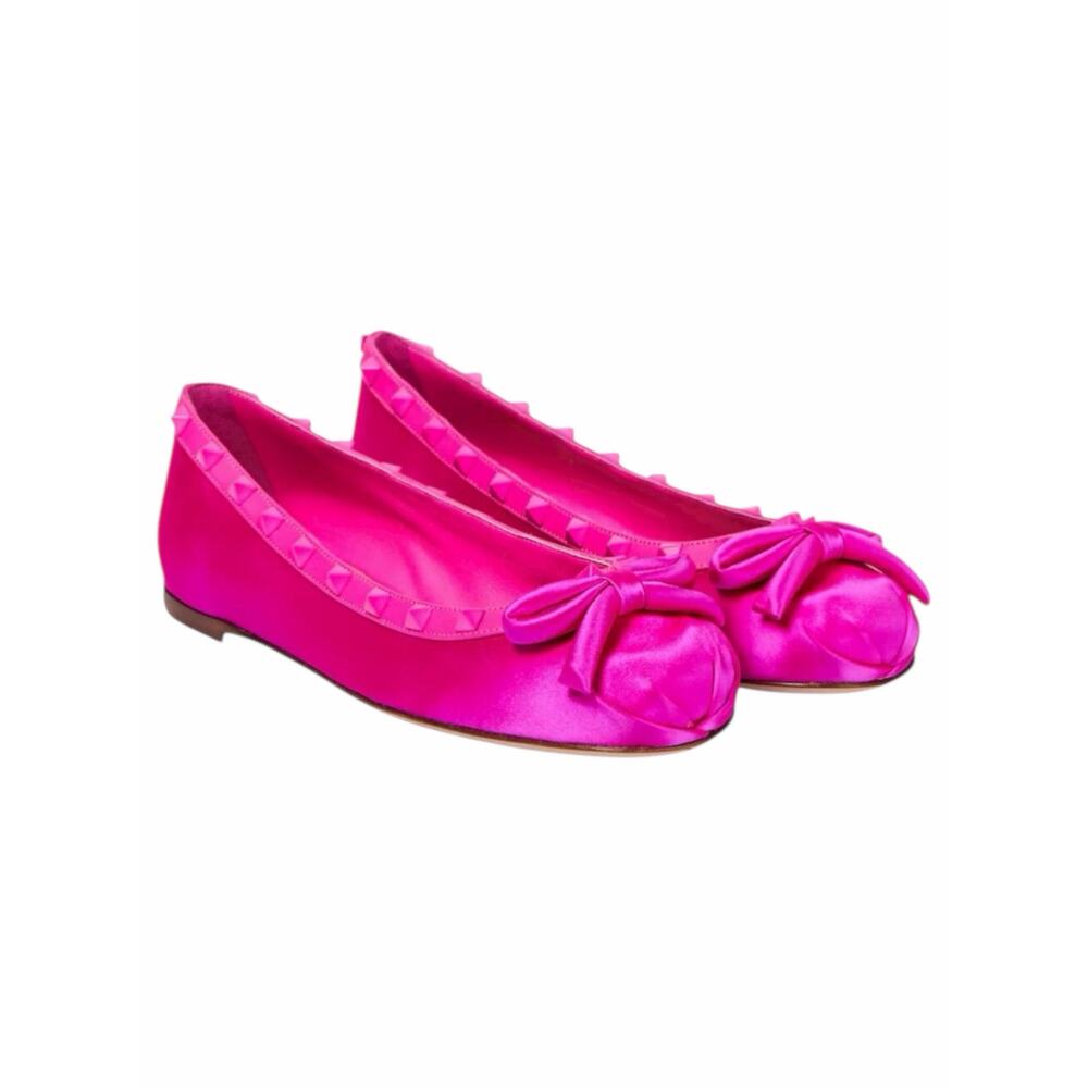 Valentino Garavani Rockstud Satin Ballet Flat Pink Size 41 - Picture 4 of 14